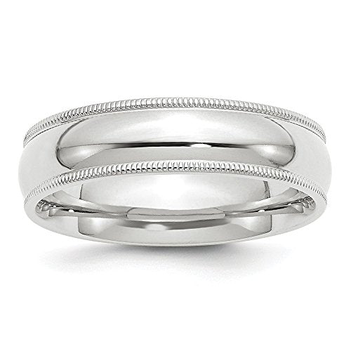 Primal Gold 10 Karat White Gold 6mm Milgrain Comfort Fit Band Size 10