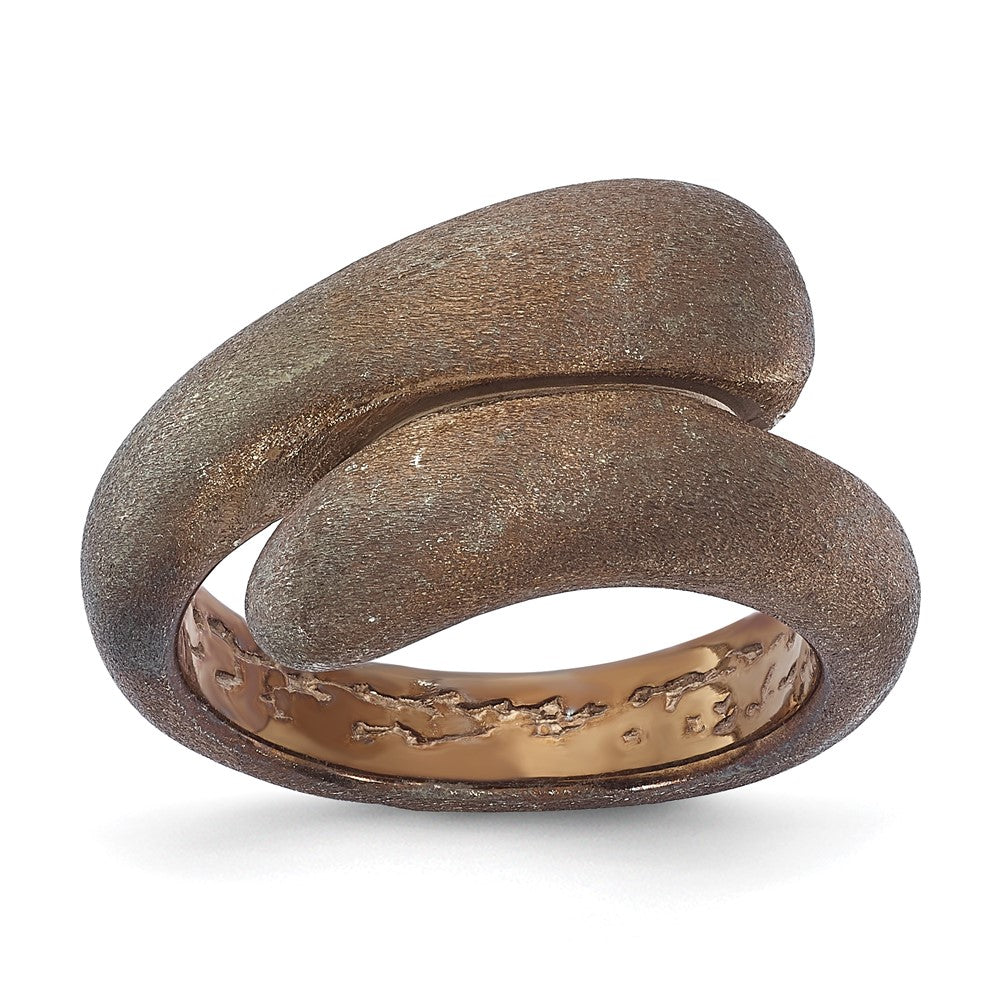 Sterling Silver Satin Chocolate Size 9 Ring