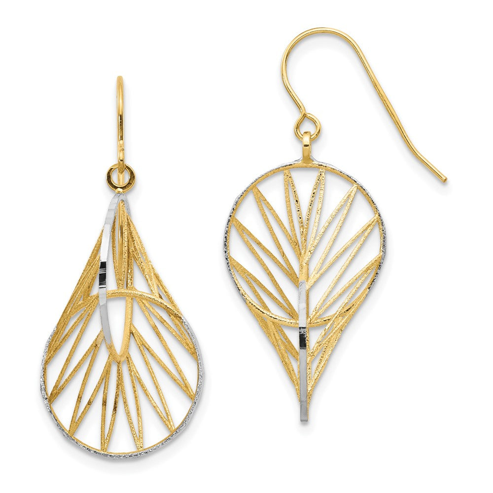 14K Yellow Gold & Rhodium Plate Dangle Earrings