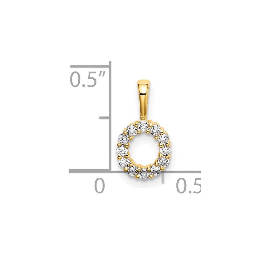14KY Small Initial O Diamond Pendant