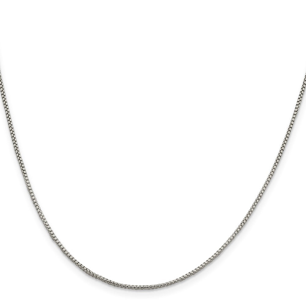 Sterling Silver 1.25mm Round Box Chain 18 Inches