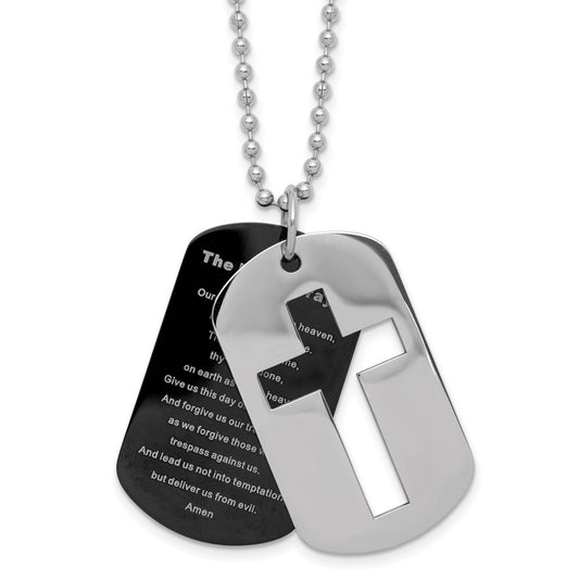Stainless Steel Black Plated Pendant with 24 2.4mm Bead Chain