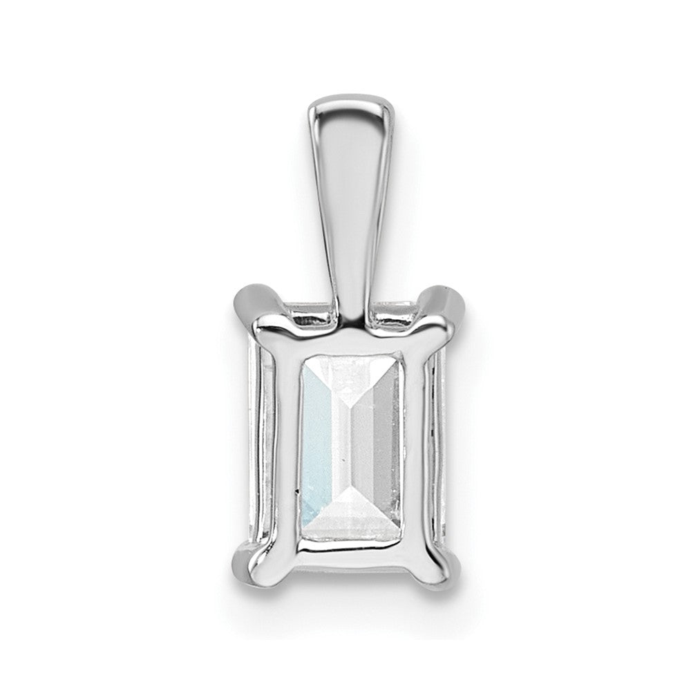14k White Gold 1 carat Lab Grown Diamond VS/SI+ G+ Emerald Complete Four Prong Pendant
