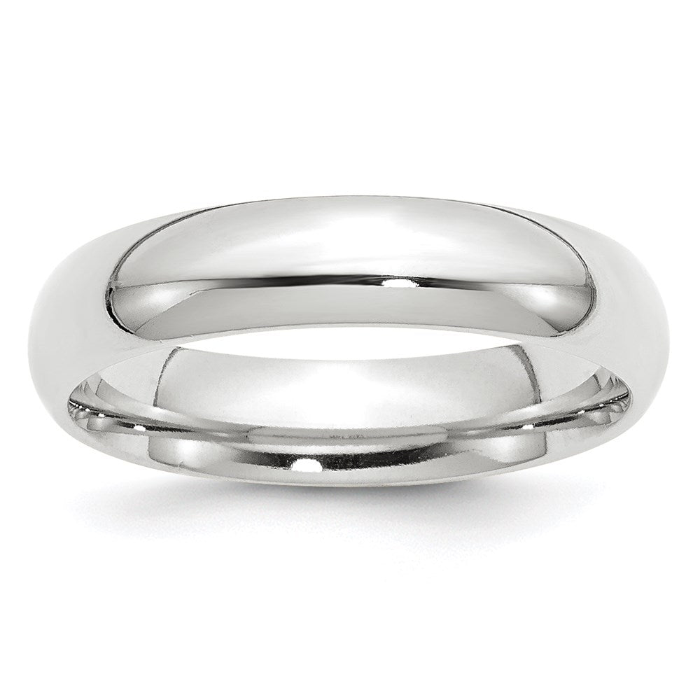 10k White Gold 5mm Standard Weight Comfort Fit Wedding Band Size 8.5