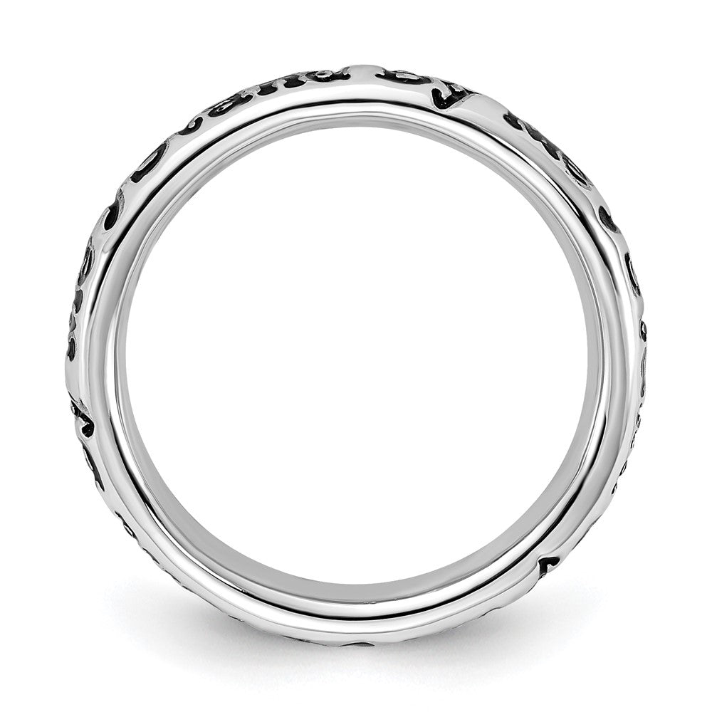 Sterling Silver Stackable Expressions Enameled Lyric Stand by Me Ring