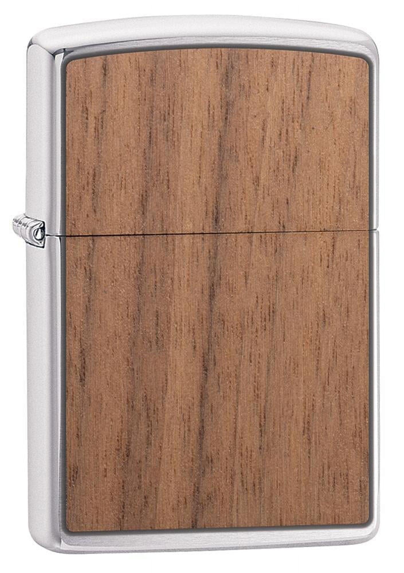 Zippo Woodchuck USA Walnut Brushed Chrome Pocket Lighter