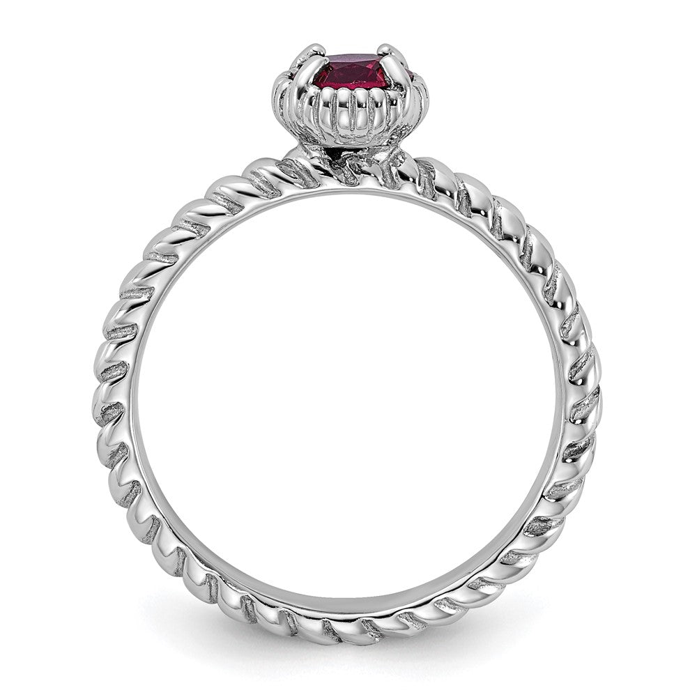 Sterling Silver Stackable Expressions Created Ruby Ring