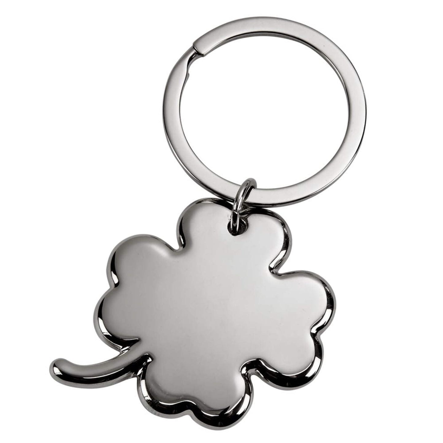 Contemporary Home Living 3" 4 Leaf Clover Design Stainless Steel Key Chain