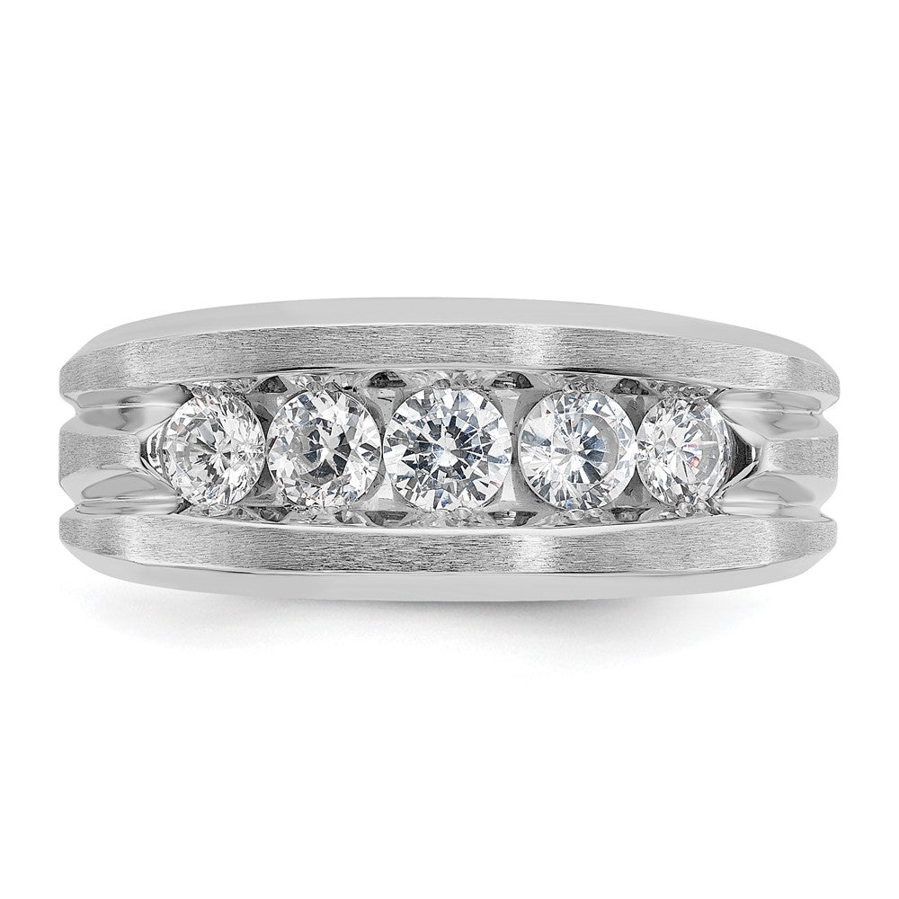 IBGoodman 14k White Gold 1 carat Lab Grown Diamond VS/SI+ G+ Complete Satin Men's Ring