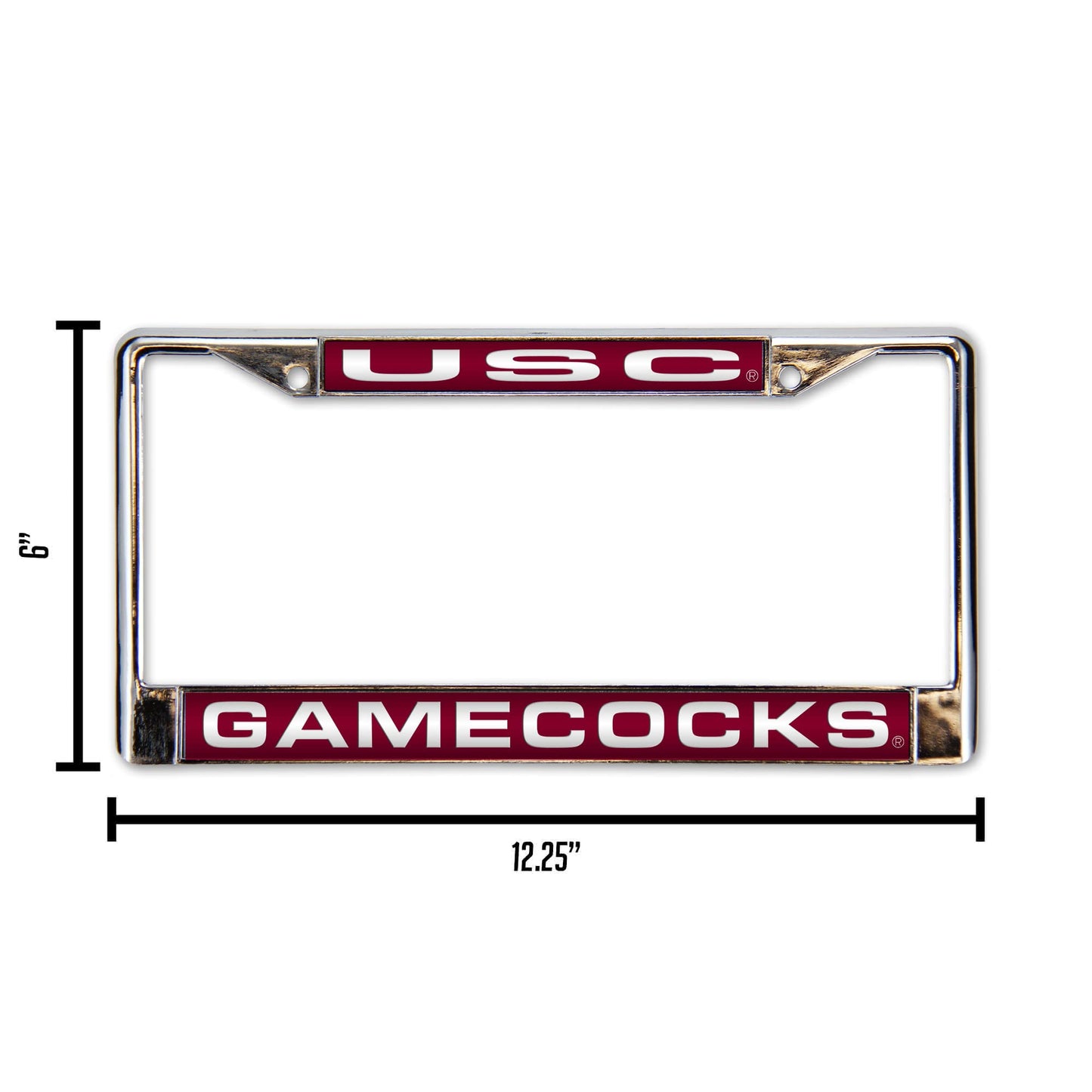 South-Carolina-SC-Gamecock's Chrome Metal Laser Cut License Plate Frame