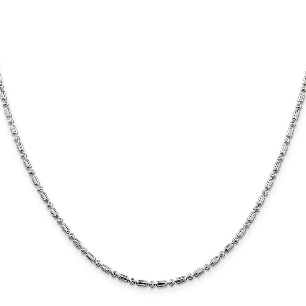 Sterling Silver 2mm Fancy Beaded Chain 20 Inches