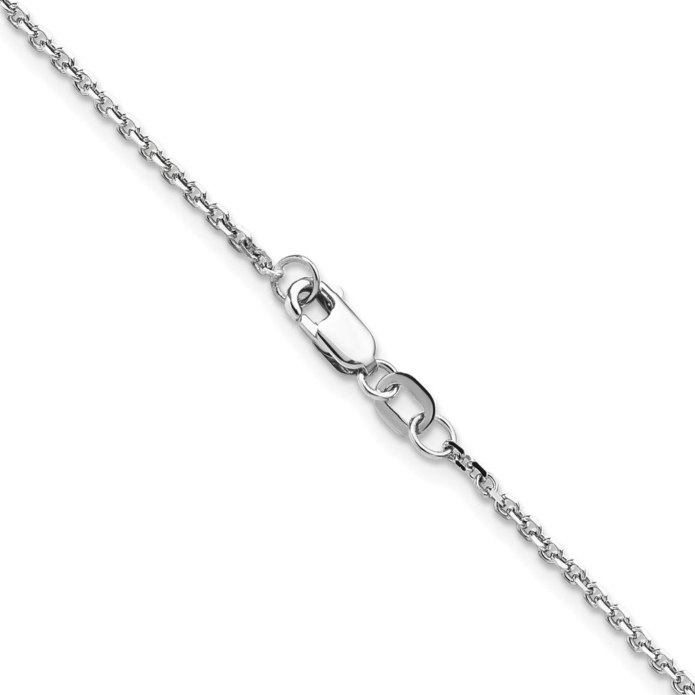 14K White Gold 1.45mm D/C Round Cable Chain