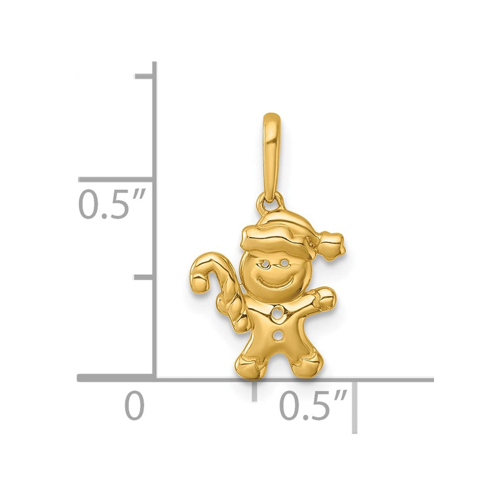 14k Madi K Polished Smiling Gingerbread Man Childrens Charm / Pendant