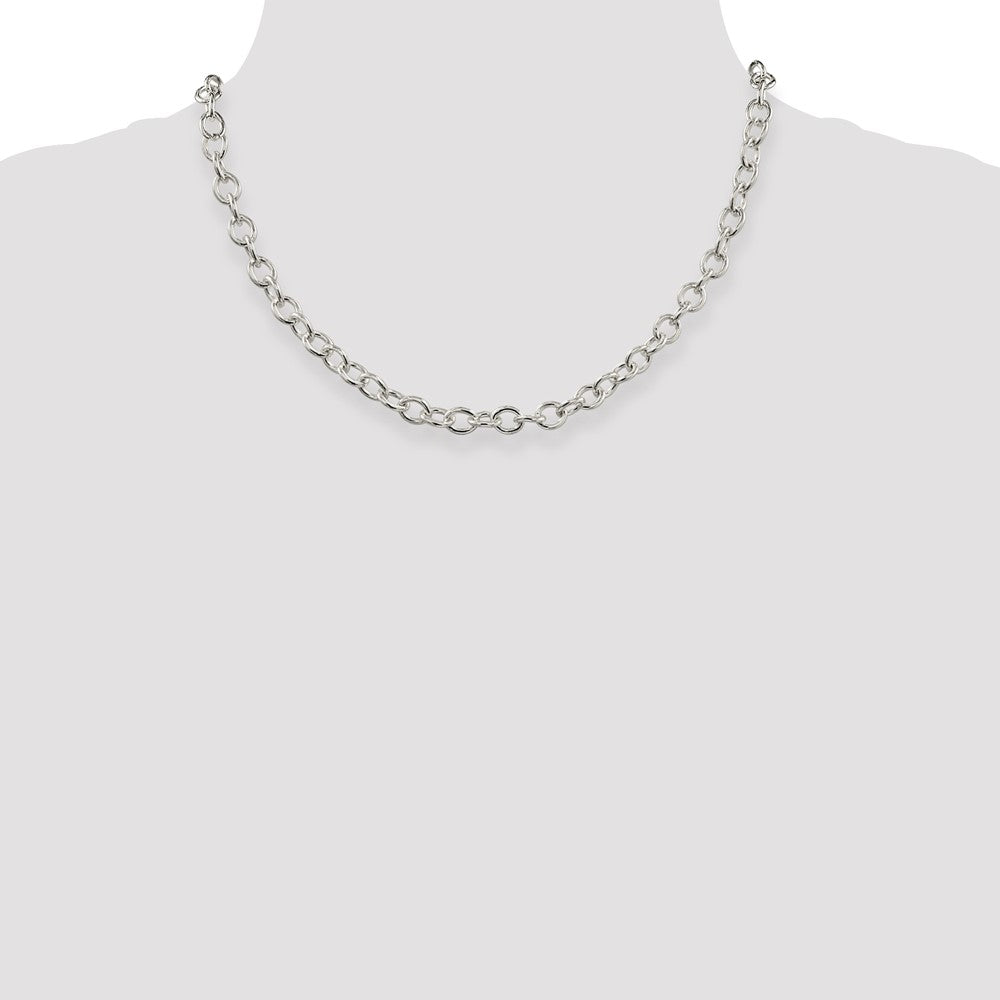 Sterling Silver 6.8mm Oval Cable Chain 18 Inches