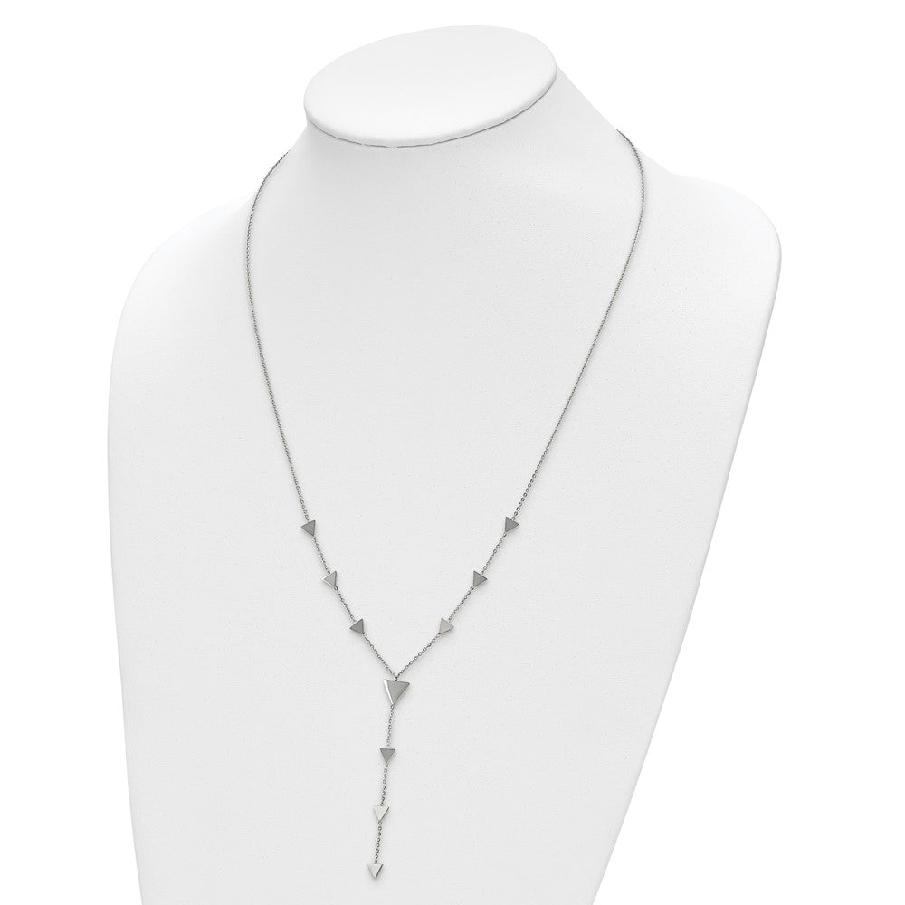 Stainless Steel Polished Triangles 24 inch Y Necklace