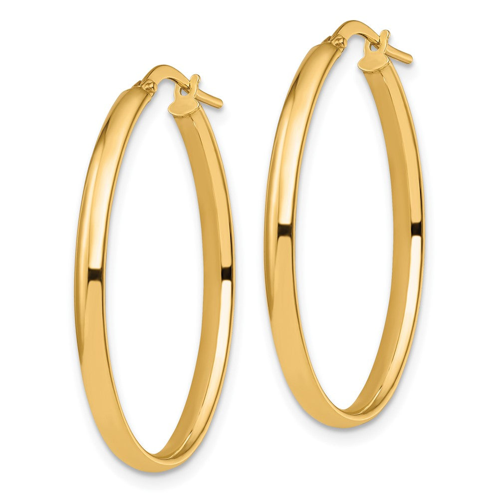 10K Polished Oval Hoop Earrings