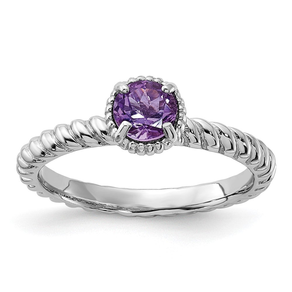 Sterling Silver Stackable Expressions Amethyst Ring