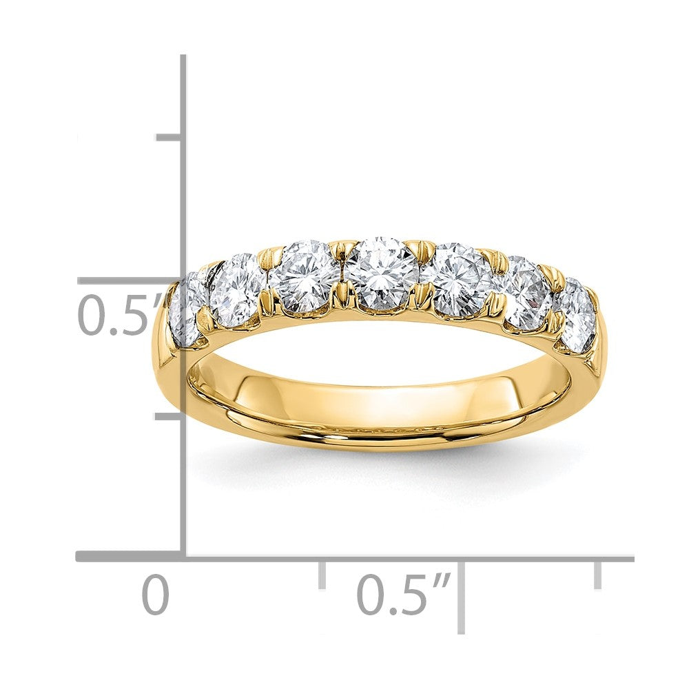 14ky 1ct. 7 Stone D E F Pure Light Moissanite Band