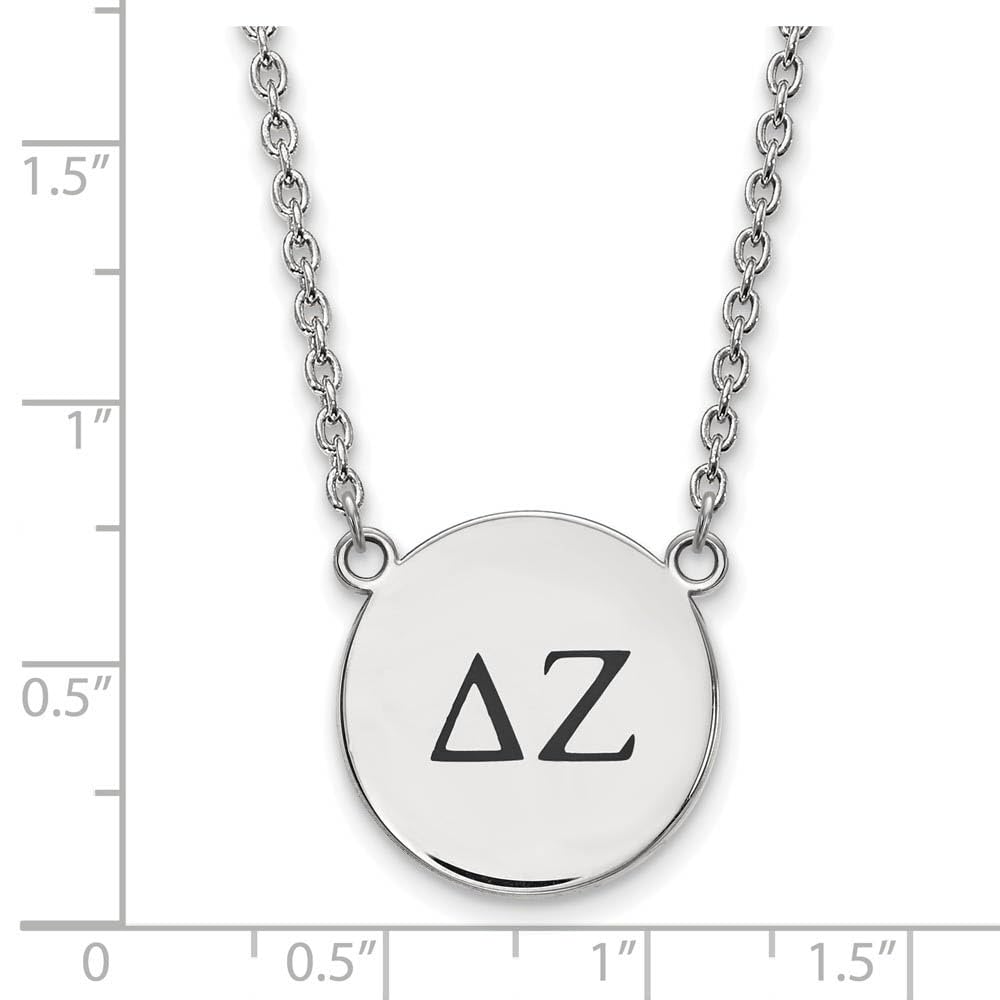 Sterling Silver 18in Official Licensed Greek Sororities Delta Zeta (??) Small Enamel Pendant w/Necklace