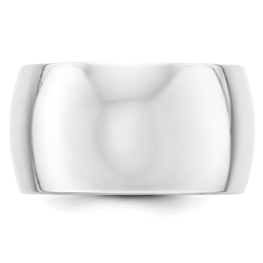 10k White Gold 12mm Half Round Wedding Band Size 9