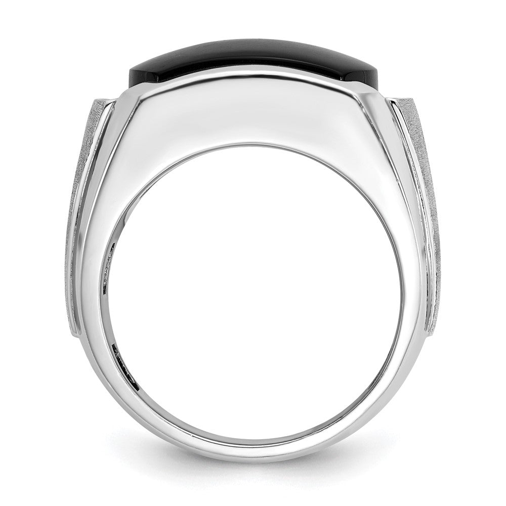 IBGoodman 14k White Gold Men's Polished and Satin Gemstone Ring Mounting