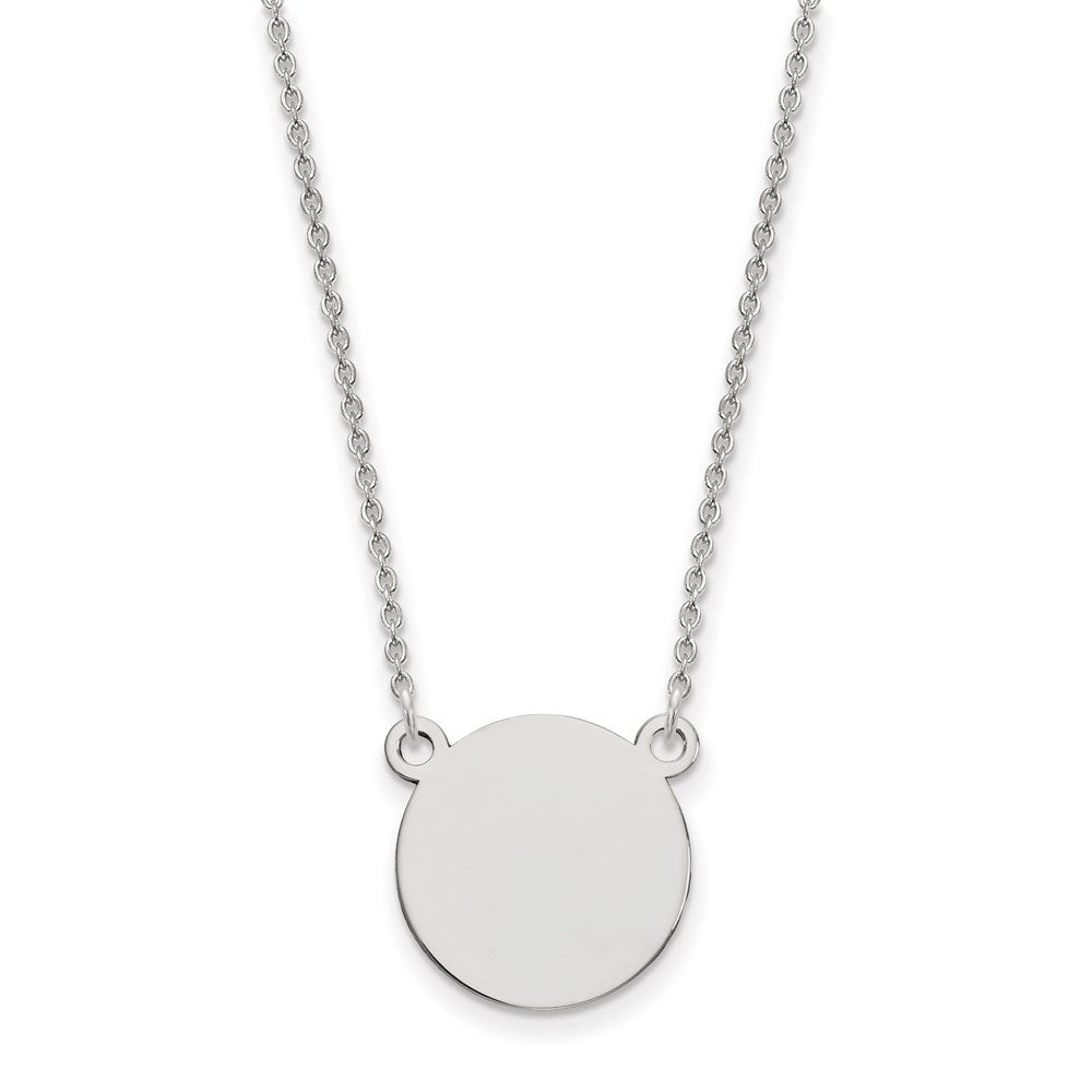 14k White Gold .018 Gauge Circular Engravable Disc 18 Necklace
