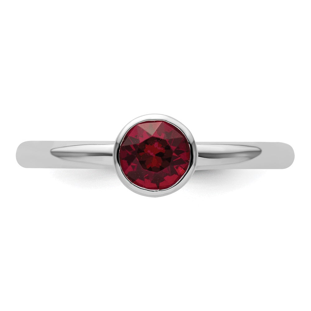 Sterling Silver Stackable Expressions High 5mm January Crystal Ring Size -6