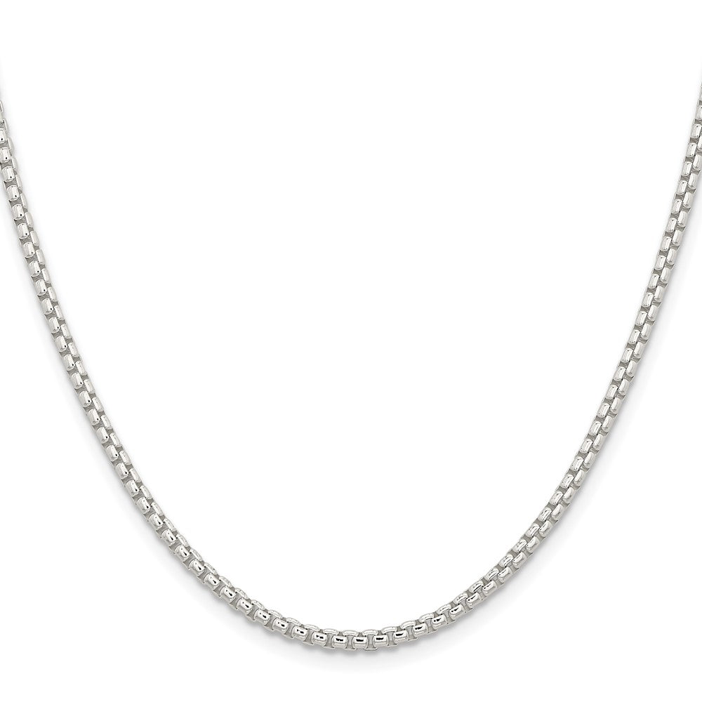 Sterling Silver 2.6mm Round Box Chain 26 Inches