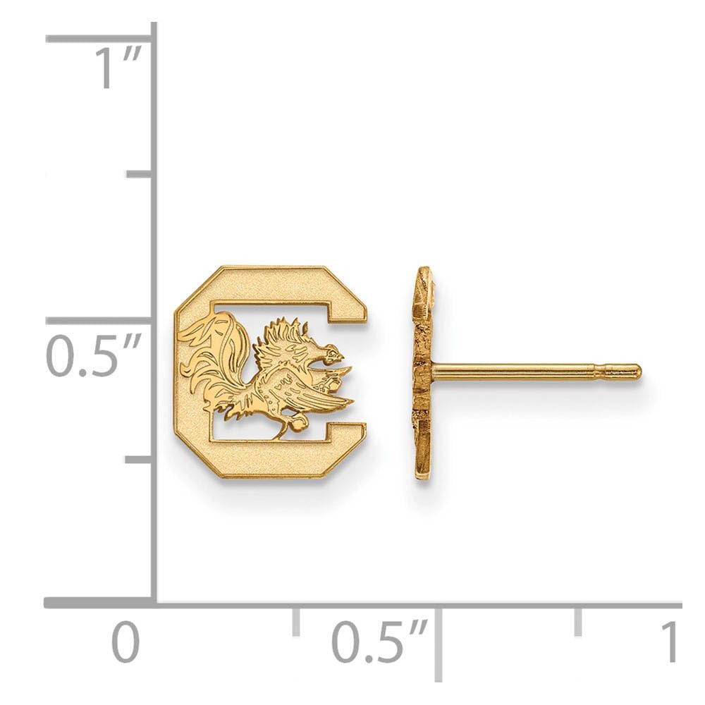 Women's South Carolina Gamecocks Gold Plated XS Post Earrings