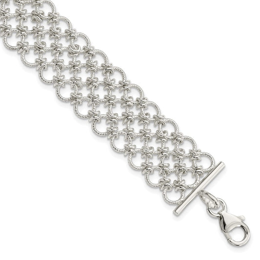 Sterling Silver Multi-Link Bracelet 7.5 inches