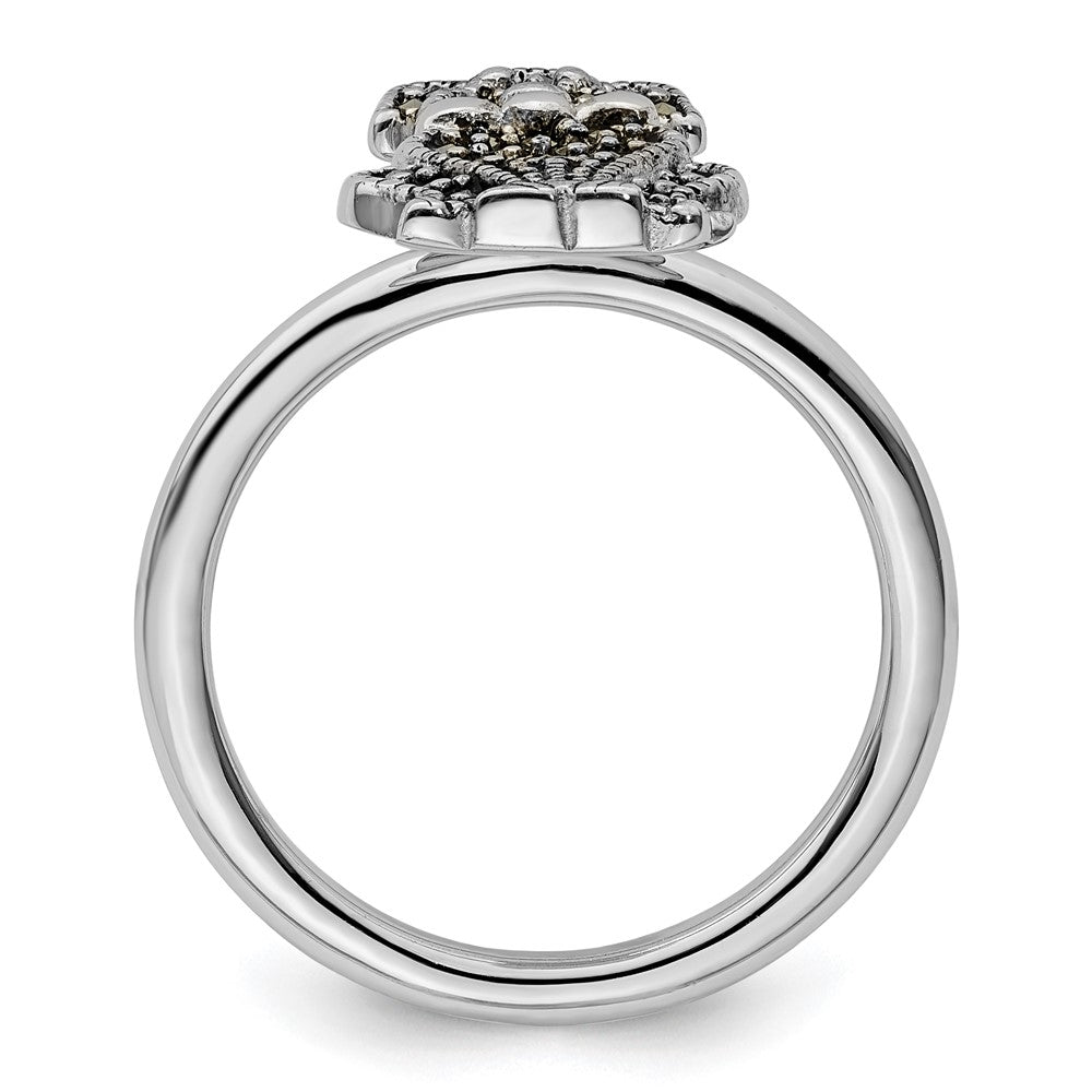 Sterling Silver Stackable Expressions Marcasite Dog Ring Size -5