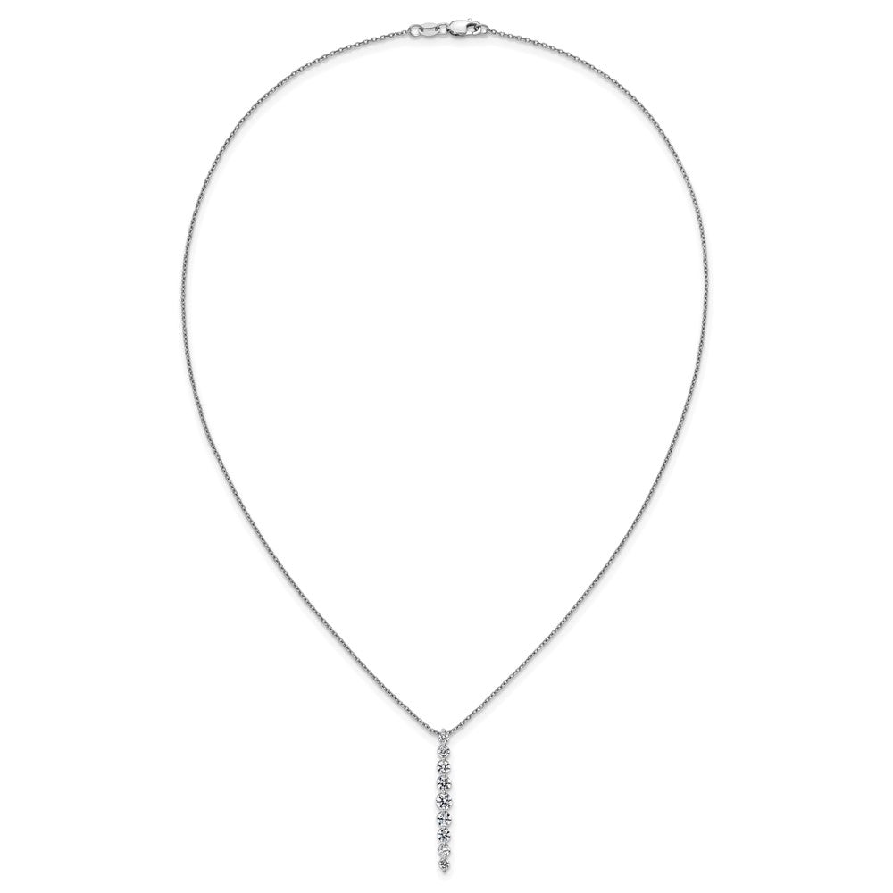 True Origin 14k White Gold 1 carat Lab Grown Diamond VS DEF 18 inch Vertical Slide Necklace