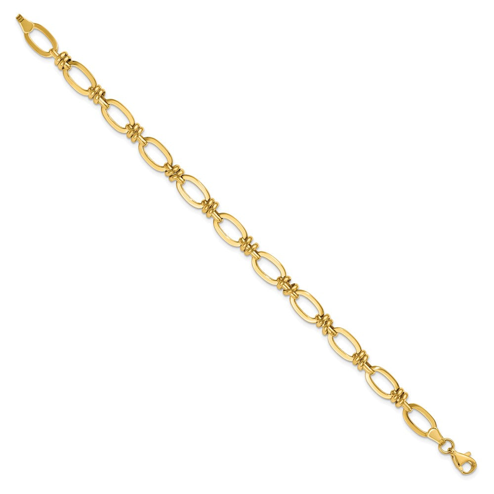 14K Polished Fancy Link Bracelet 7.5  inches