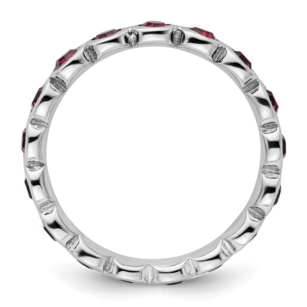 Sterling Silver Stackable Expressions February Crystal Ring Size -5