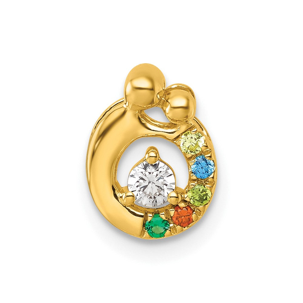 14k 5 Birthstone and Dia Mother/Child Chain Slide Semi-mount