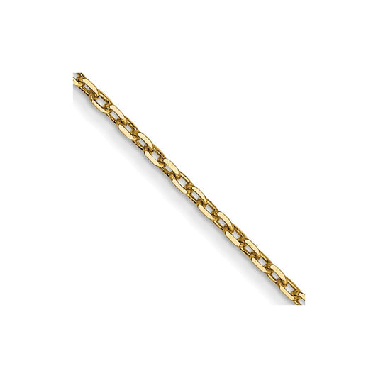 14K 22 inch .8mm Diamond-cut Cable with Spring Ring Clasp Chain