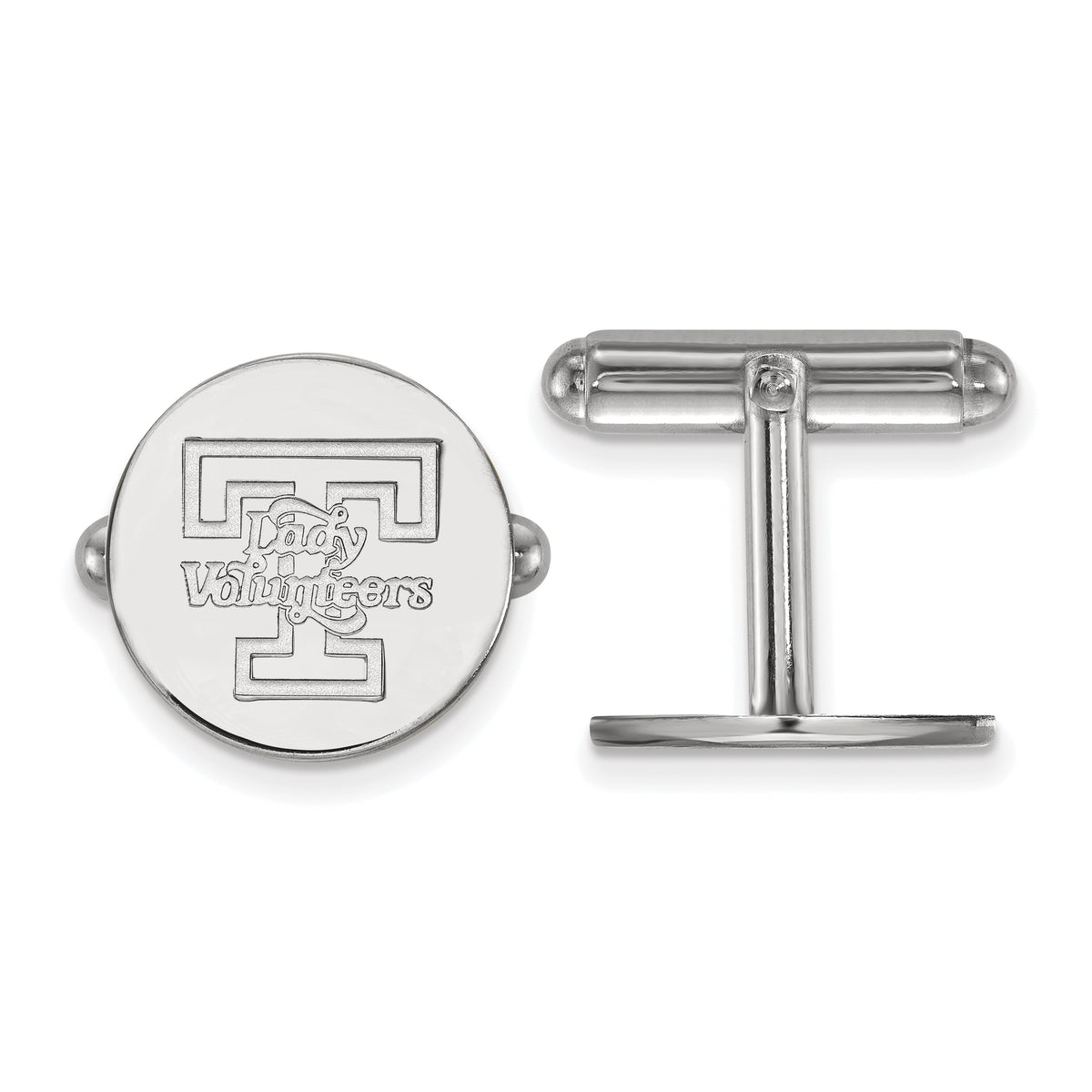 Sterling Silver Rhodium-plated LogoArt University of Tennessee Lady Volunteers Cuff Links Q-SS052UTN