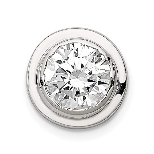 Sterling Silver 8mm CZ Round Slide