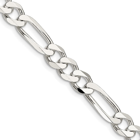 Sterling Silver 7.5mm Figaro Chain 18 Inches