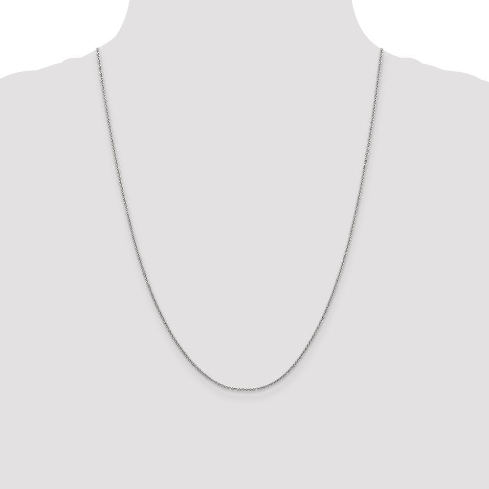18k White Gold  1.35mm 24in. Cable Chain
