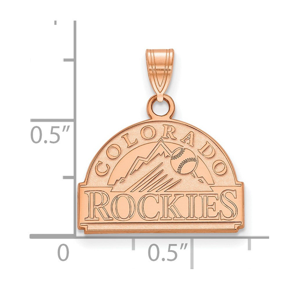 14k Rose Gold MLB LogoArt Colorado Rockies C-R Medium Pendant