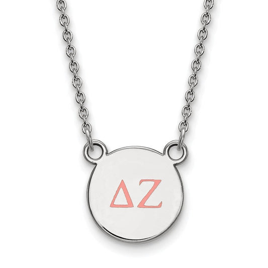 Sterling Silver 18in Official Licensed Greek Sororities Delta Zeta (??) XS Enamel Pendant w/Necklace
