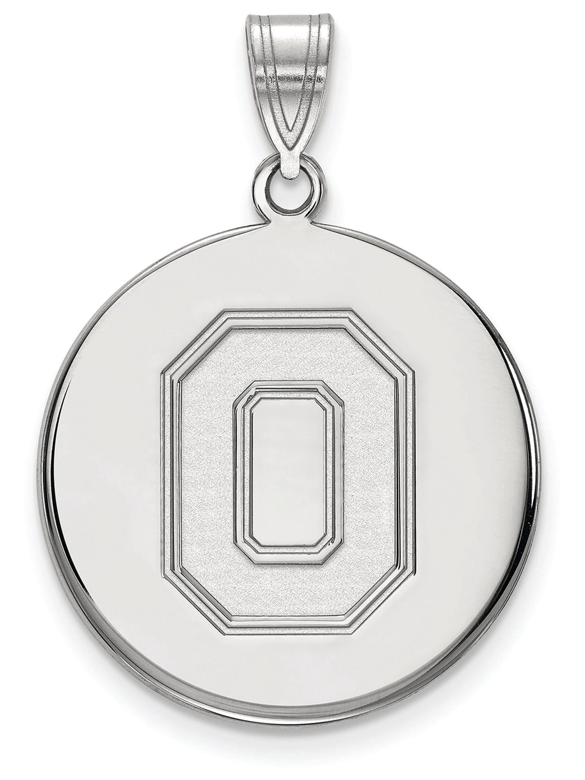 LogoArt Sterling Silver Ohio State University Large Disc Pendant Necklace Female Adult