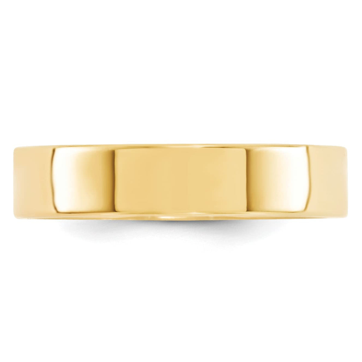 Primal Gold 10 Karat Yellow Gold 5mm Standard Flat Comfort Fit Band Size 9.5