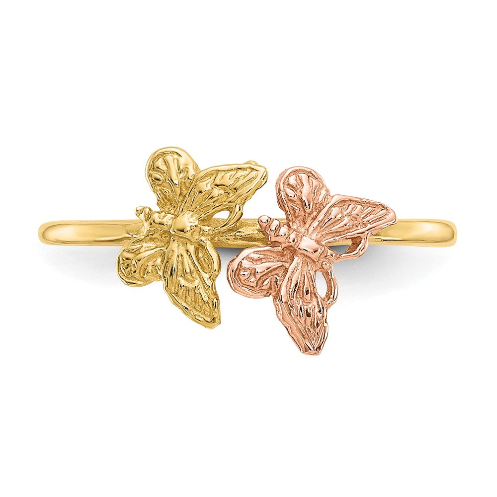 14k Two-Tone Polished Butterfly Ring Size 7