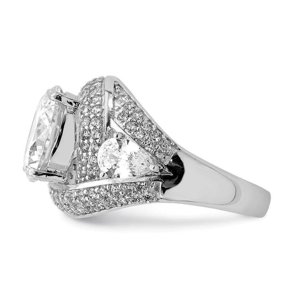 Sterling Silver Rhod-plated CZ Ring