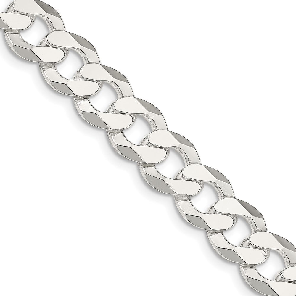 Sterling Silver 14mm Flat Curb Chain 24 Inches