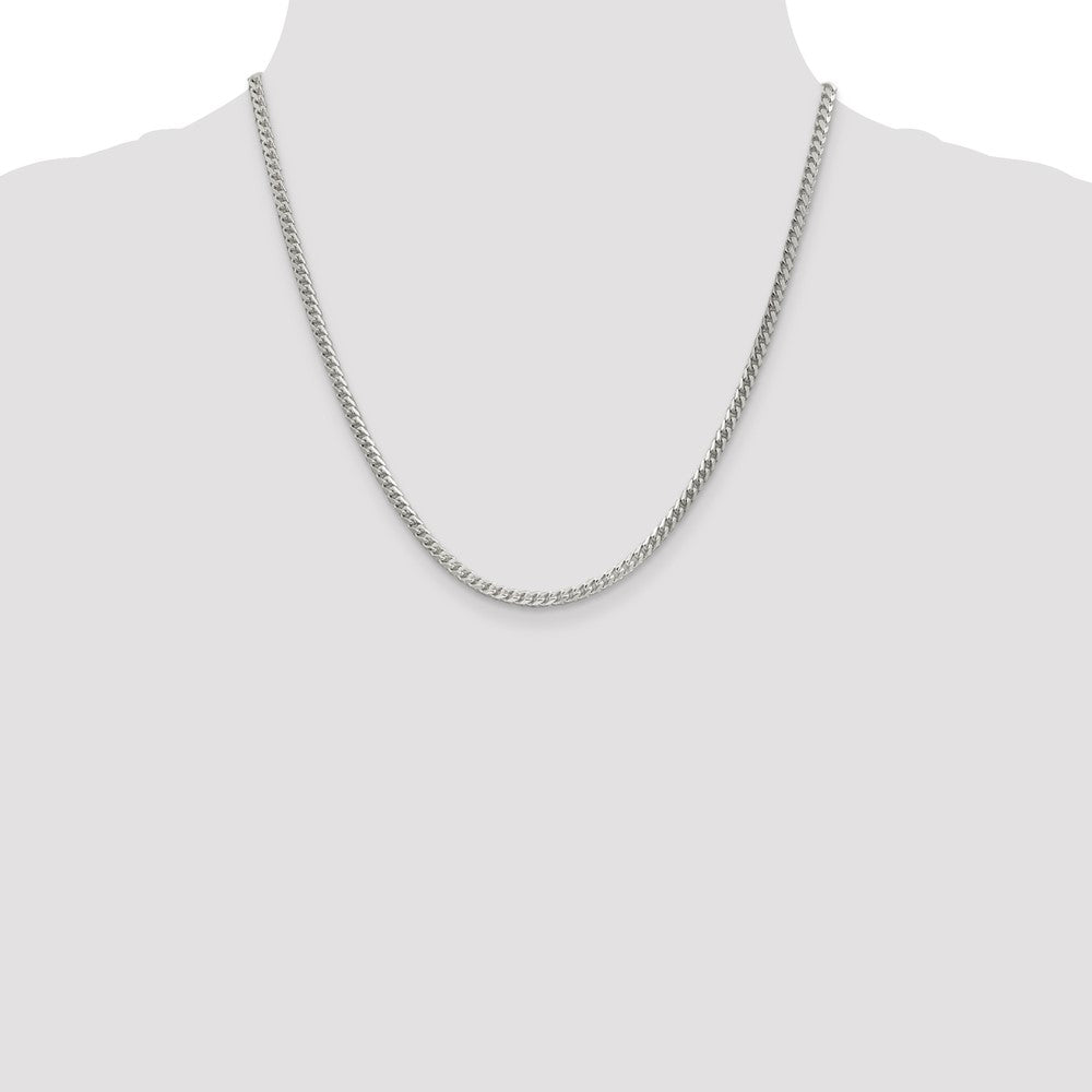 Sterling Silver 3.1mm D/C Square Franco Chain 20 Inches