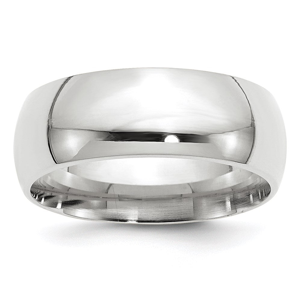 10k White Gold 8mm Standard Weight Comfort Fit Wedding Band Size 12