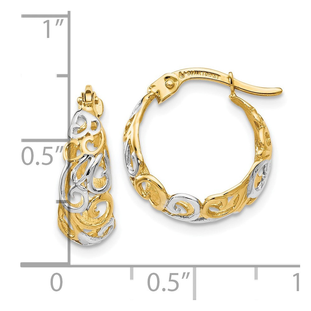 14K Two-tone Gold Earrings